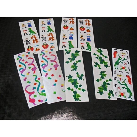 Mrs Grossman LOT--33 Strips  Apples, Trick or Treat, Confetti STICKERS- - Picture 5 of 7